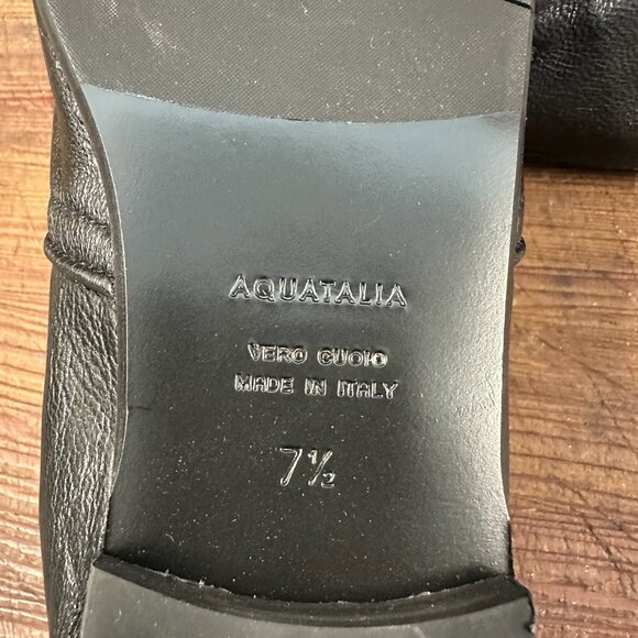 Aquatalia Revy Black Leather Weatherproof Loafer 7.5 - Picture 11 of 12